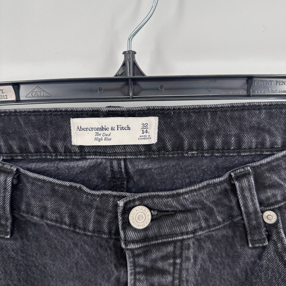 ABERCOMBIE & FITCH The Dad High Rise Black Denim Jean // 14 Long - Picture 4 of 9